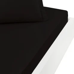 Sensei Maison Drap housse en percale de coton bonnet 30 cm Noir 180x200 cm SOFT PERCALE