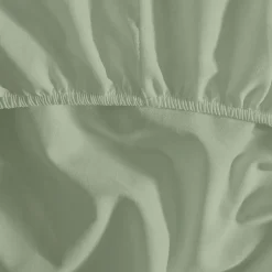 Sensei Maison Drap housse en percale de coton bonnet 30 cm Sauge 140x200 cm SOFT PERCALE