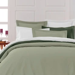 Sensei Maison Drap housse en percale de coton bonnet 30 cm Sauge 140x200 cm SOFT PERCALE