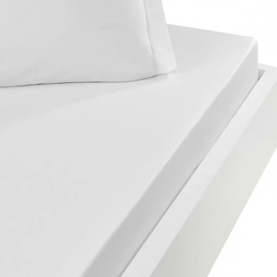 Sensei Maison Drap housse en percale de coton bonnet 30 cm Blanc 140x190 cm SOFT PERCALE