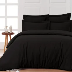 Sensei Maison Drap housse en percale de coton bonnet 30 cm Noir 90x200 cm SOFT PERCALE Best