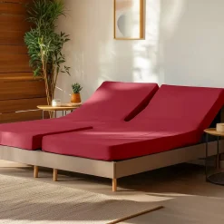 Sensei Maison Drap housse en percale de coton pour lit articulé Cardinal 140x190 cm SOFT PERCALE