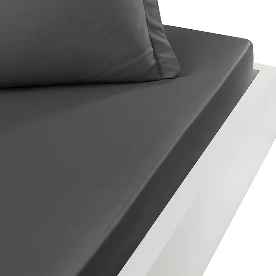Sensei Maison Drap housse en percale de coton bonnet 30 cm Anthracite 140x190 cm SOFT PERCALE