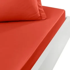 Sensei Maison Drap housse en percale de coton bonnet 30 cm Terracota 160x200 cm SOFT PERCALE