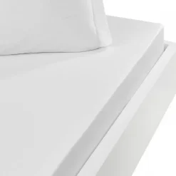 Sensei Maison Drap housse en percale de coton bonnet 30 cm Blanc 140x200 cm SOFT PERCALE
