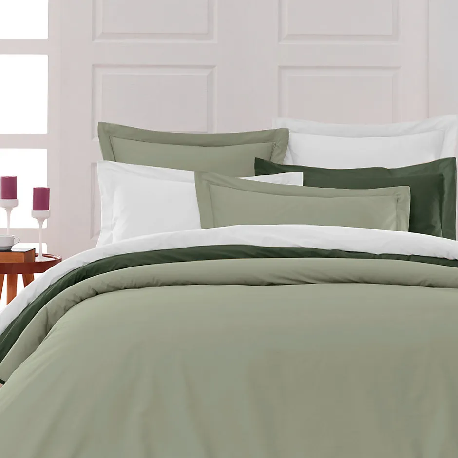Sensei Maison Drap housse en percale de coton bonnet 30 cm Sauge 140x190 cm SOFT PERCALE
