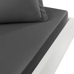 Sensei Maison Drap housse en percale de coton bonnet 30 cm Anthracite 80x200 cm SOFT PERCALE