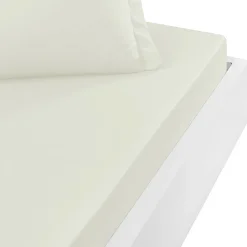 Sensei Maison Drap housse en percale de coton bonnet 30 cm Ecru 80x200 cm SOFT PERCALE