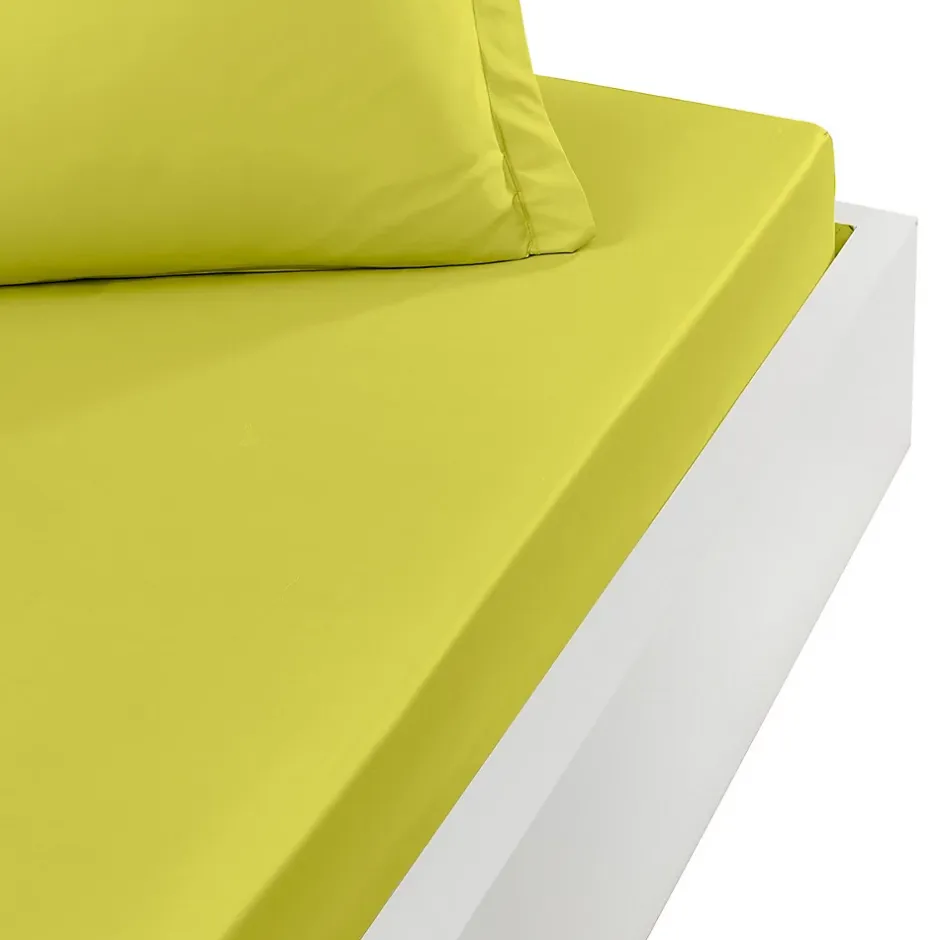 Sensei Maison Drap housse en percale de coton bonnet 30 cm Citronelle 80x200 cm SOFT PERCALE Clearance