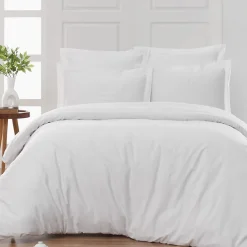 Sensei Maison Drap housse en percale de coton bonnet 30 cm Blanc 200x200 cm SOFT PERCALE