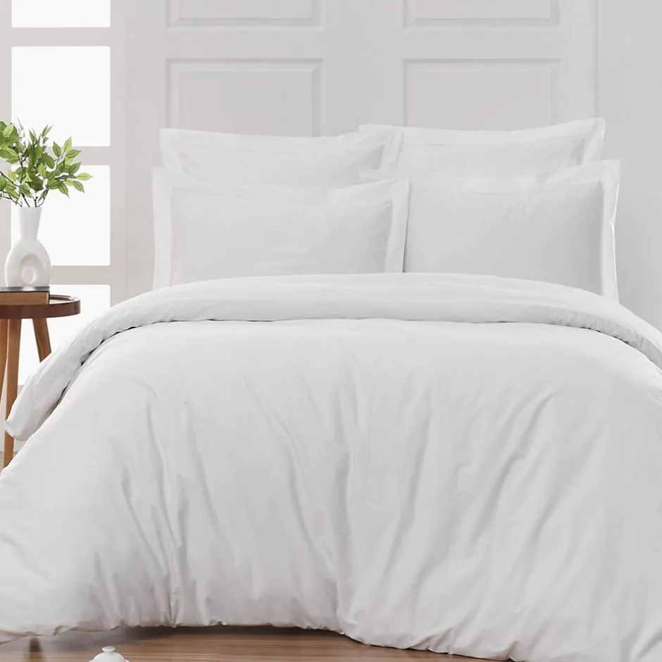 Sensei Maison Drap housse en percale de coton bonnet 30 cm Blanc 200x200 cm SOFT PERCALE