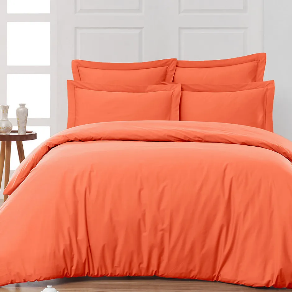 Sensei Maison Drap housse en percale de coton bonnet 30 cm Corail 200x200 cm SOFT PERCALE