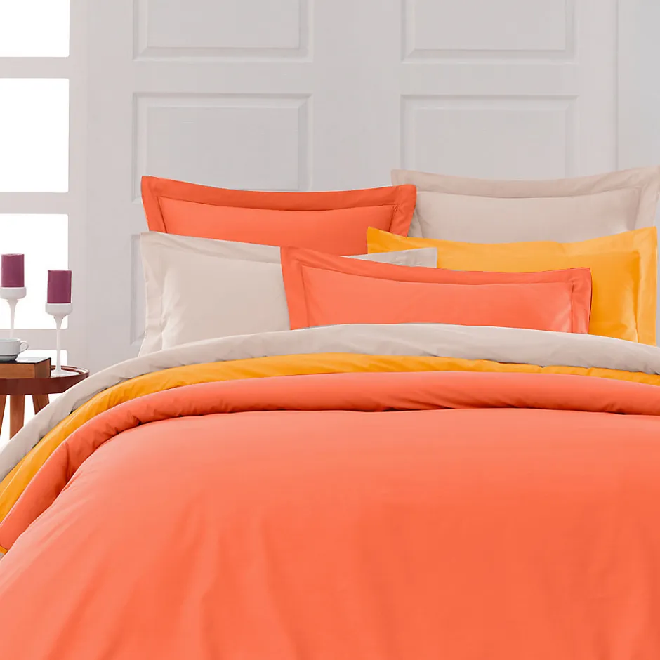 Sensei Maison Drap housse en percale de coton bonnet 30 cm Corail 200x200 cm SOFT PERCALE