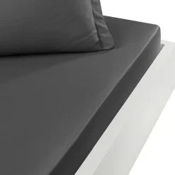Sensei Maison Drap housse en percale de coton bonnet 30 cm Anthracite 160x200 cm SOFT PERCALE