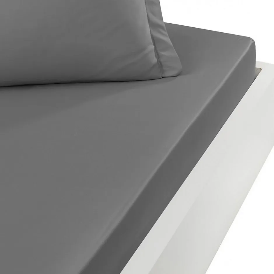 Sensei Maison Drap housse en percale de coton bonnet 30 cm Galet 120x190 cm SOFT PERCALE