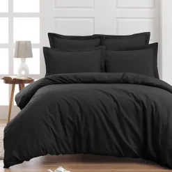 Sensei Maison Drap housse en percale de coton pour lit articulé Anthracite 140x190 cm SOFT PERCALE Discount