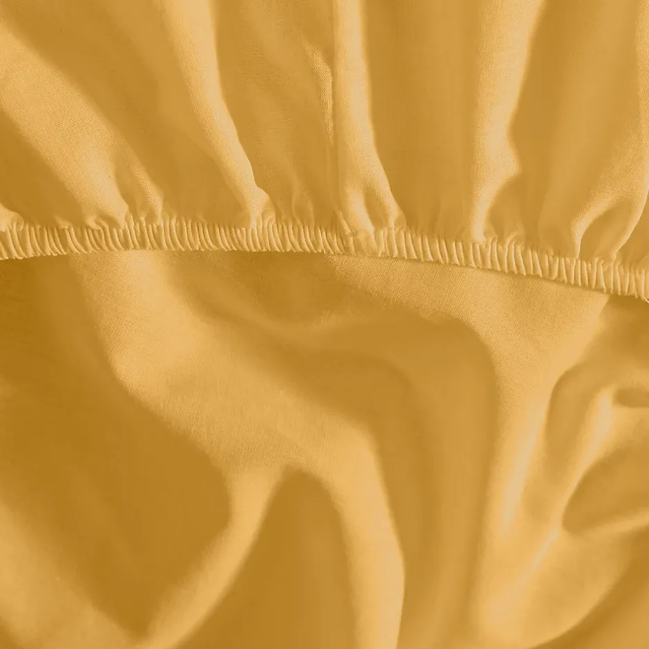 Sensei Maison Drap housse en percale de coton pour lit articulé Caramel 160x200 cm SOFT PERCALE Sale