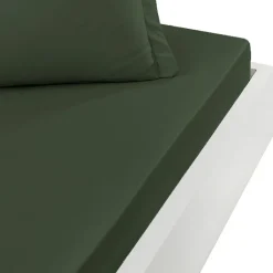 Sensei Maison Drap housse en percale de coton bonnet 30 cm Eucalyptus 90x200 cm SOFT PERCALE