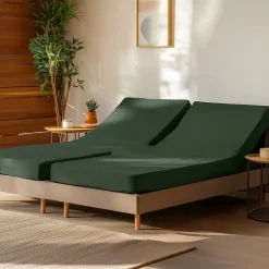 Sensei Maison Drap housse en percale de coton pour lit articulé Eucalyptus 180x200 cm SOFT PERCALE Hot