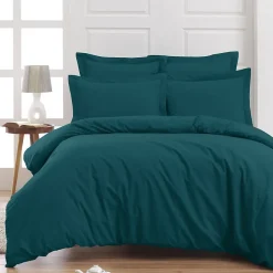 Sensei Maison Drap housse en percale de coton bonnet 30 cm Petrol 200x200 cm SOFT PERCALE