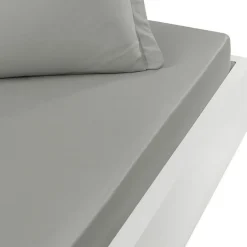 Sensei Maison Drap housse en percale de coton bonnet 30 cm Gris Perle 140x200 cm SOFT PERCALE