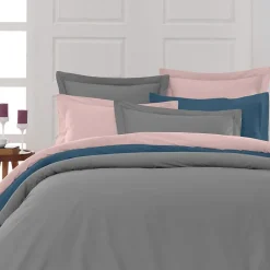 Sensei Maison Drap housse en percale de coton bonnet 30 cm Galet 200x200 cm SOFT PERCALE