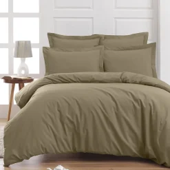 Sensei Maison Drap housse en percale de coton pour lit articulé Taupe 160x200 cm SOFT PERCALE Hot