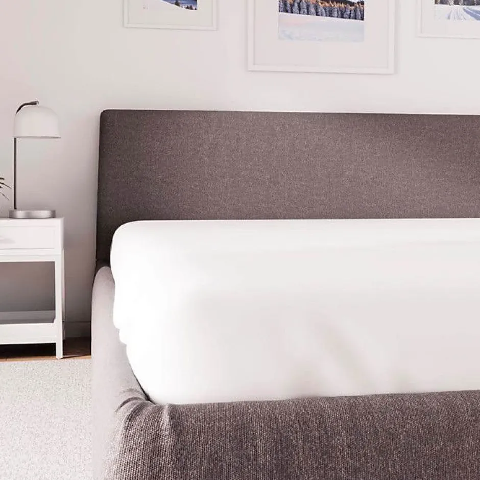 Soleil D'Ocre Drap housse en polycoton 160x200 cm PERCALE blanc, par