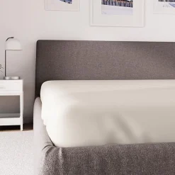 Soleil D'Ocre Drap housse en polycoton 90x200 cm PERCALE lin, par