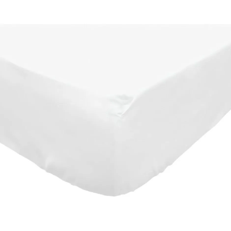 Soleil D'Ocre Drap housse en polycoton 200x200 cm PERCALE blanc, par