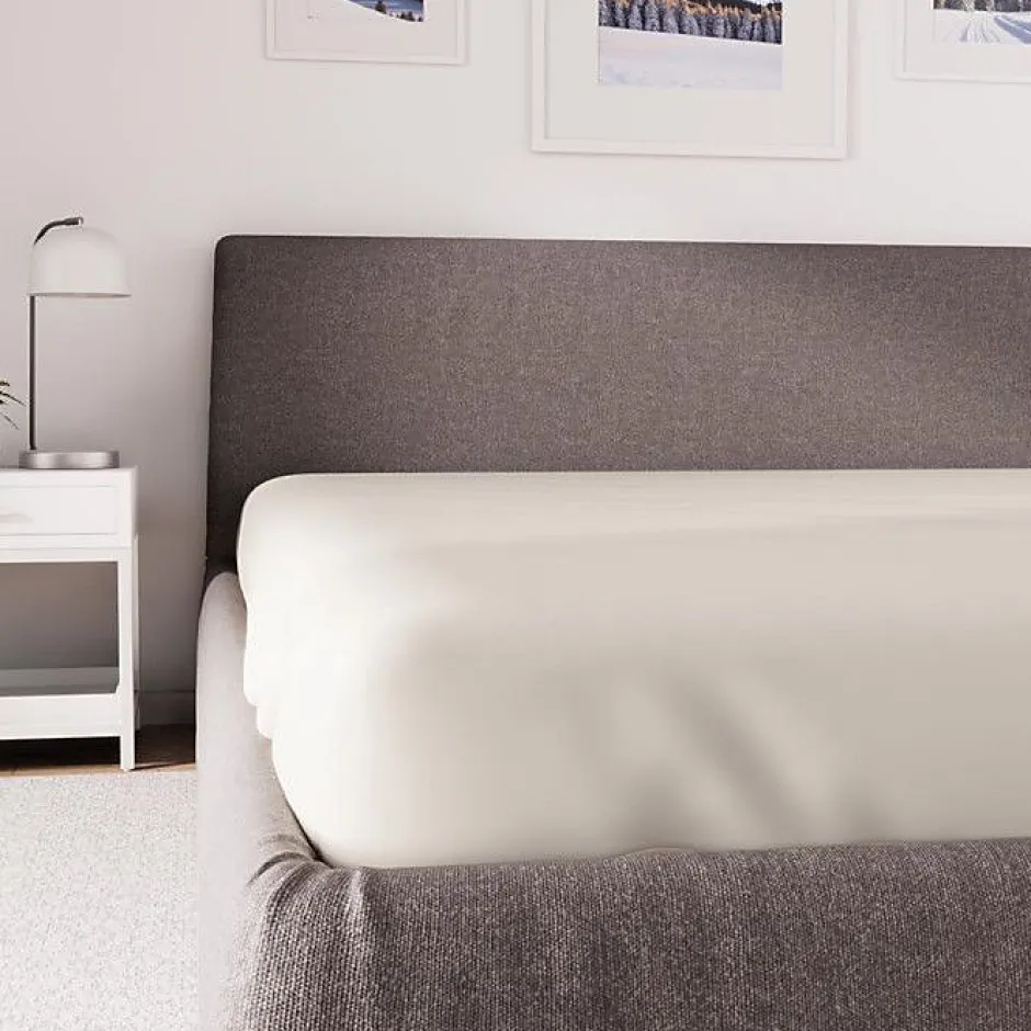 Soleil D'Ocre Drap housse en polycoton 140x200 cm PERCALE lin, par