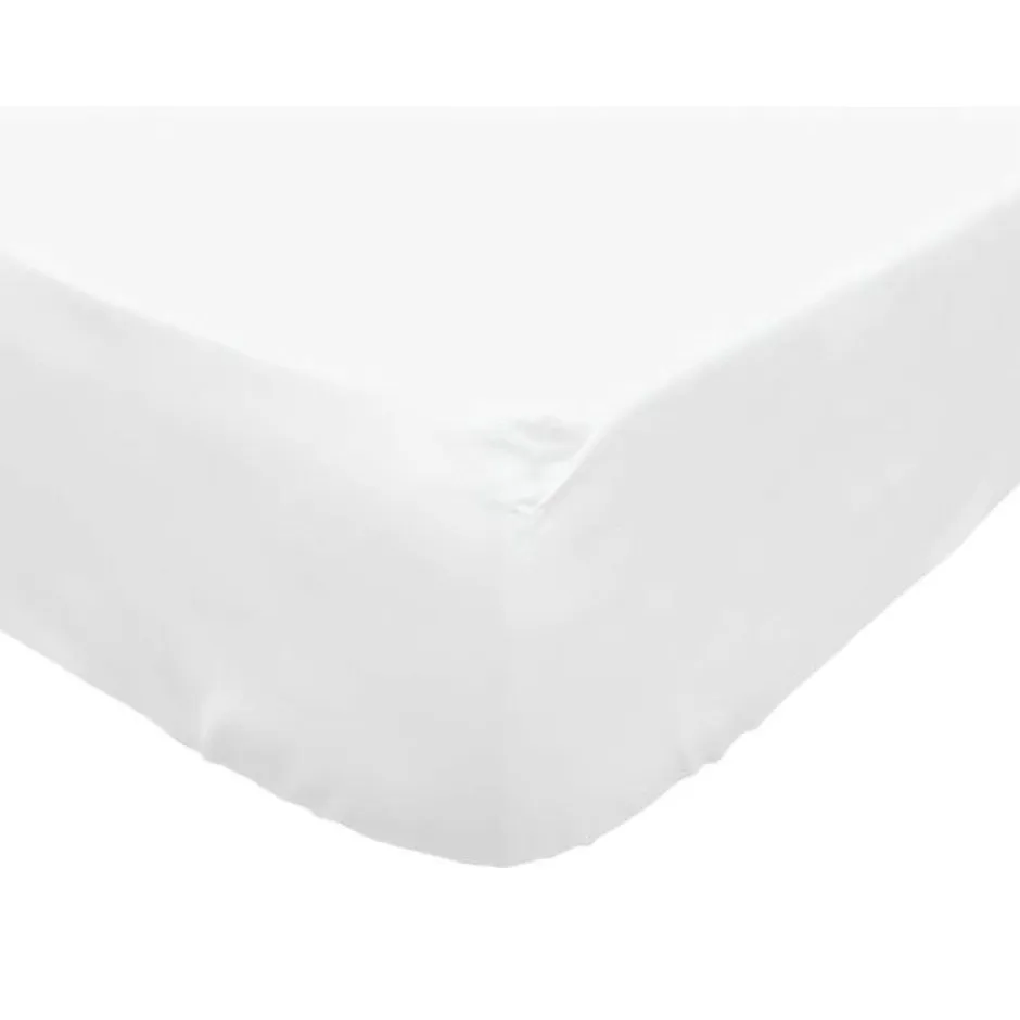 Soleil D'Ocre Drap housse en polycoton 90x200 cm PERCALE blanc, par