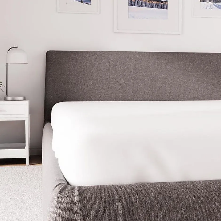 Soleil D'Ocre Drap housse en polycoton 180x200 cm PERCALE blanc, par