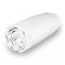 Soleil D'Ocre Drap housse en polycoton 90x190 cm PERCALE blanc, par