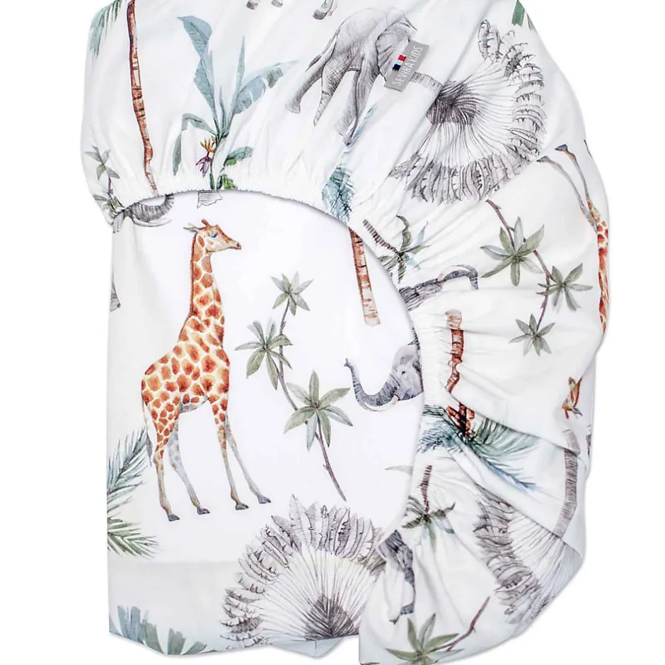 Sevira Kids Drap housse en satin de coton Safari