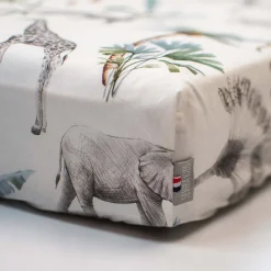 Sevira Kids Drap housse en satin de coton Safari
