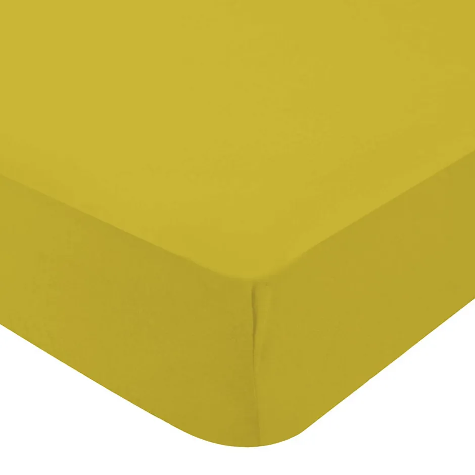 Domiva Drap housse enfant Oeko-tex 100% coton 130g/m² (40x80 cm - Jaune Curry) Hot