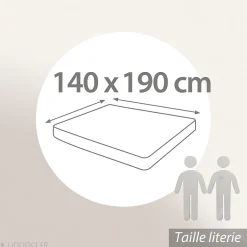 Linnea Drap housse flanelle unie 140x190 cm coton WALES beige Nougat Discount