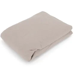 Linnea Drap housse flanelle unie 140x190 cm coton WALES beige Nougat Discount
