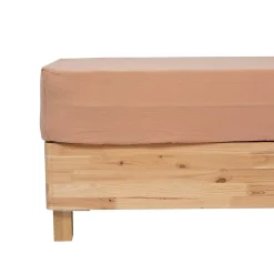 Atmosphera Créateur D'Intérieur Drap housse Flora gaze de coton rose 160x200cm - Atmosphera Clearance