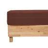 Atmosphera Créateur D'Intérieur Drap housse Flora gaze de coton marron 160x200cm - Atmosphera