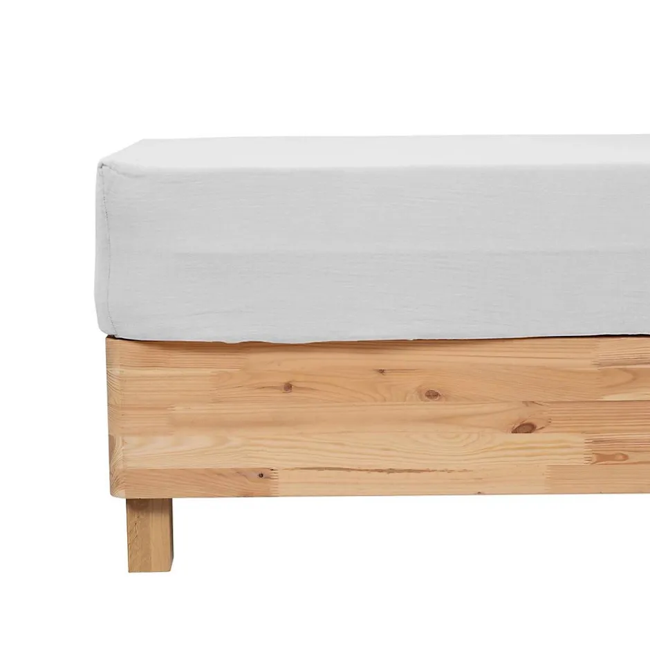 Atmosphera Créateur D'Intérieur Drap housse Flora gaze de coton blanc 160x200cm - Atmosphera Clearance