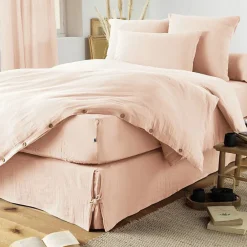 L'Effet Papillon Drap housse "Gaïa" toutes dimensions "Gaze de Coton" - Gaïa Guimauve - 90 x 190 cm bonnet de 30 cm Outlet