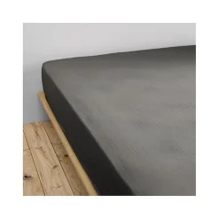 L'Effet Papillon Drap housse "Gaïa" toutes dimensions "Gaze de Coton" - Gaia Granit - 80 x 200 cm bonnet de 30 cm