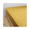 L'Effet Papillon Drap housse "Gaïa" toutes dimensions "Gaze de Coton" - Gaïa Safran - 140 x 190 cm bonnet de 30 cm Discount