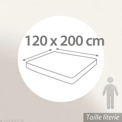Linnea Drap housse imprimé 120x200 cm bonnet 30 cm satin de coton ENZO noir Online