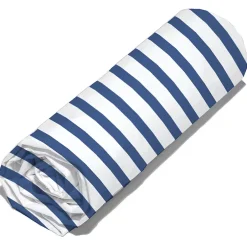 Linnea Drap housse imprimé 90x190 cm coton biologique OCTOPUSSE à rayures Bleu et Blanc Bonnet 25 cm Clearance