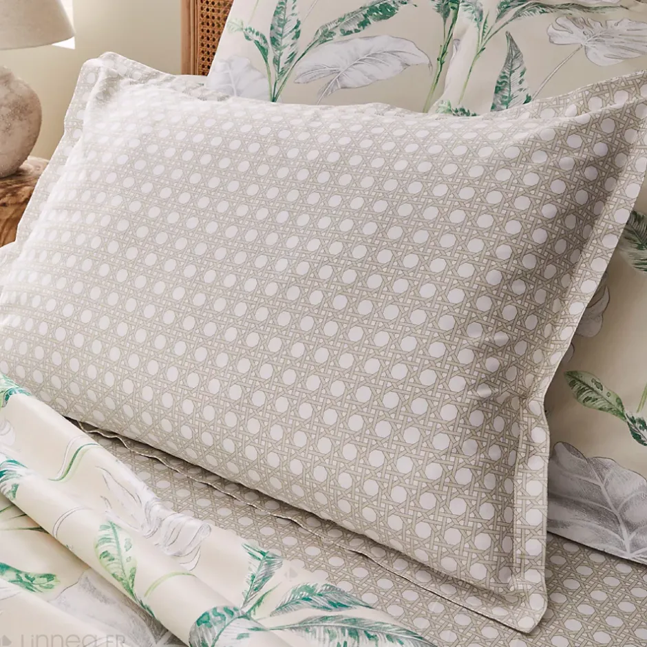 Linnea Drap housse imprimé 200x200 cm satin de coton VOYAGE Lin Bonnet 30 cm Online