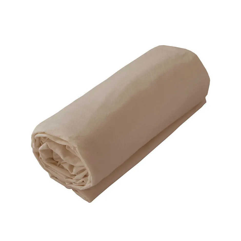 Tradilinge Drap housse jersey uni en 100% coton (90x190 cm - Beige foncé)