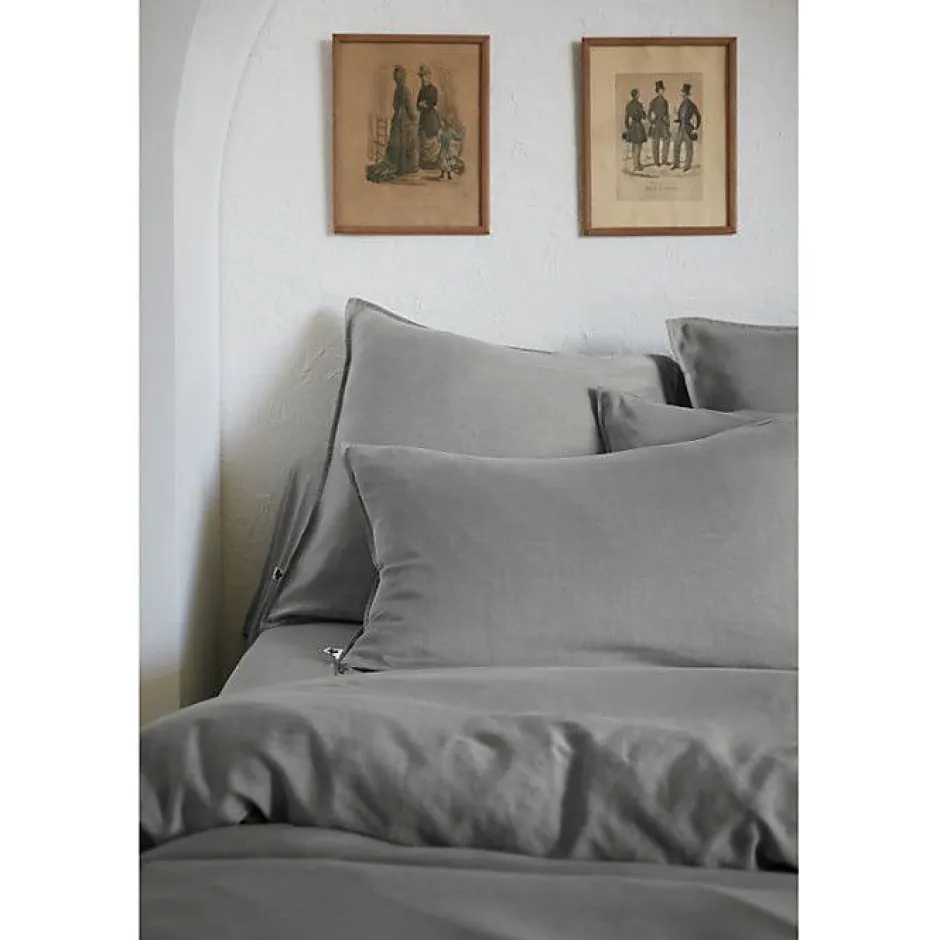 L'Effet Papillon Drap housse "Lysandre" toutes dimensions "Lyocel" - Lysandre Granit - 180 x 200 cm bonnet de 30 cm